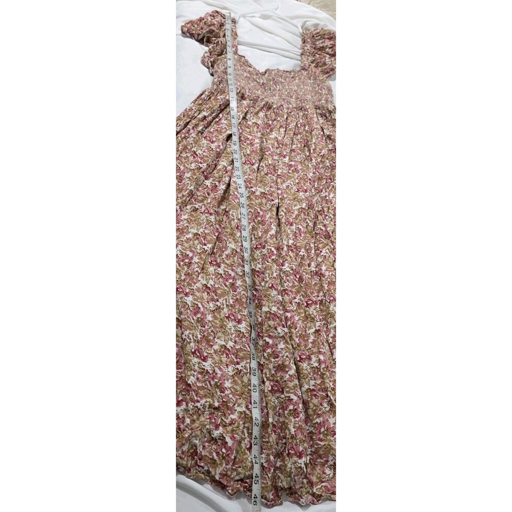 By Timo Womens Midi Dress Medium Floral Smocked Milkmaid Boho Cottage Dainty - Picture 7 of 9